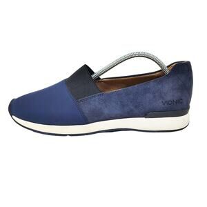 Vionic Shoes Womens 10 Sneakers Cameo Navy Blue Slip On Comfort